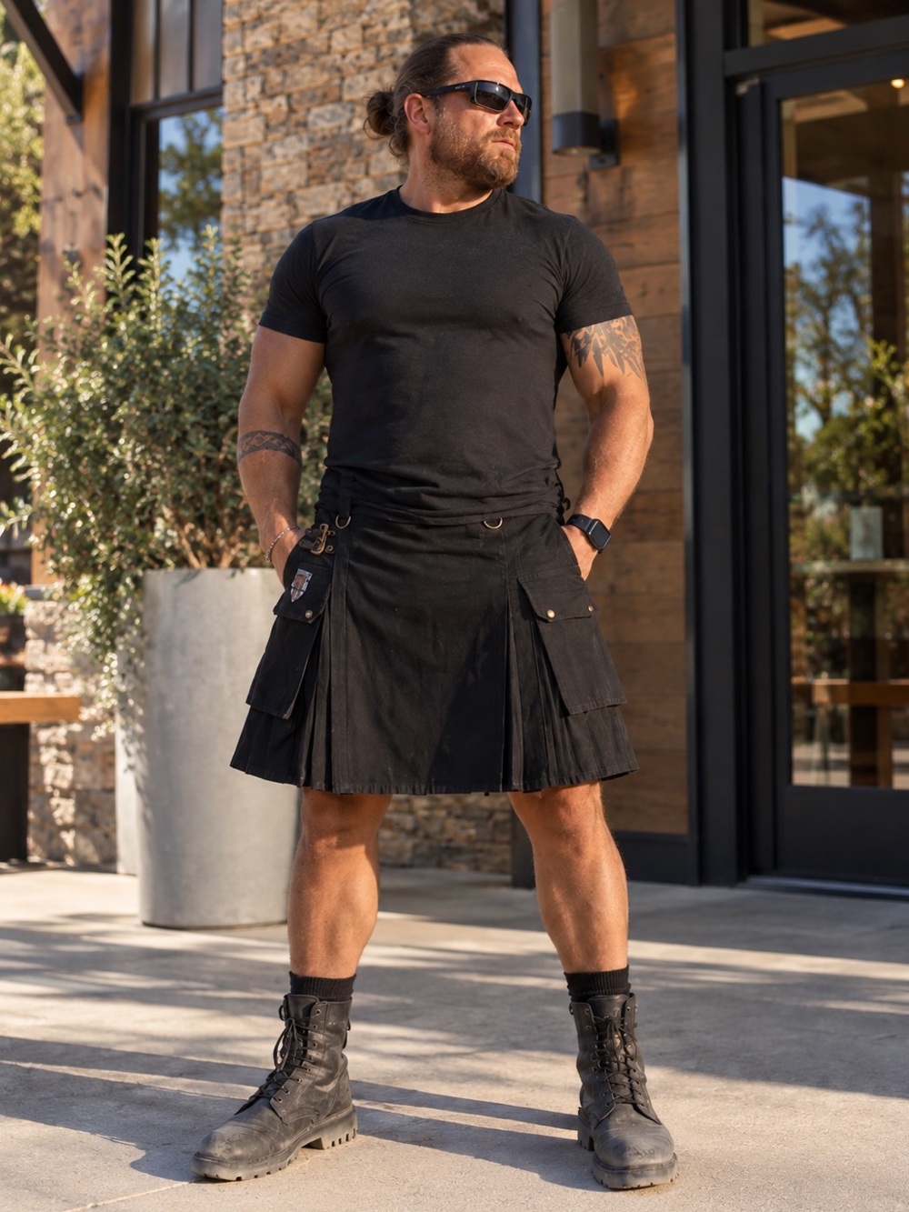 Damn Near Kilt ’Em Utility Kilt XXL Black Men’s Festival Concert Costume